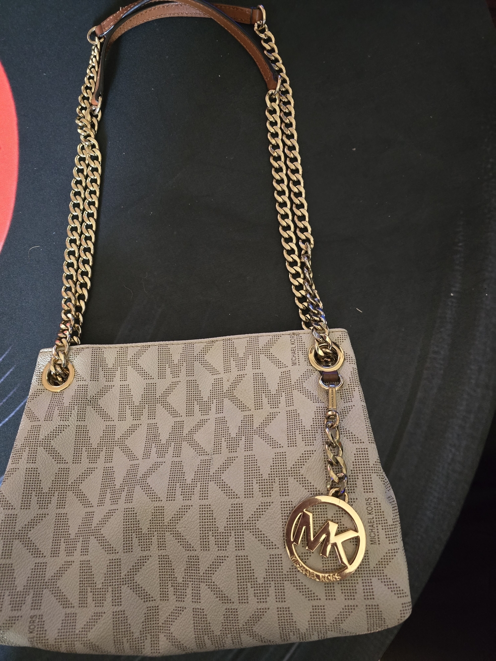 Michael Kors Logo Double-Chain Shoulder Bag